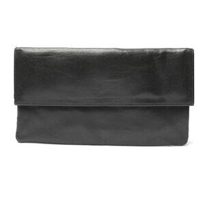 Vintage Cabrelli Faux Leather Fold Over Clutch Bag Black 80s Canada Retro